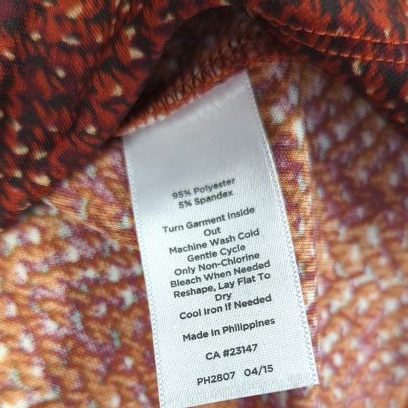 Talbots Printed Jersey Knit Dress Red S preppy Business casual classic stretch - Picture 7 of 7